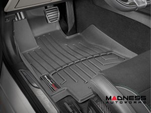Alfa Romeo Stelvio Floor Liners - WeatherTech - Black - Front